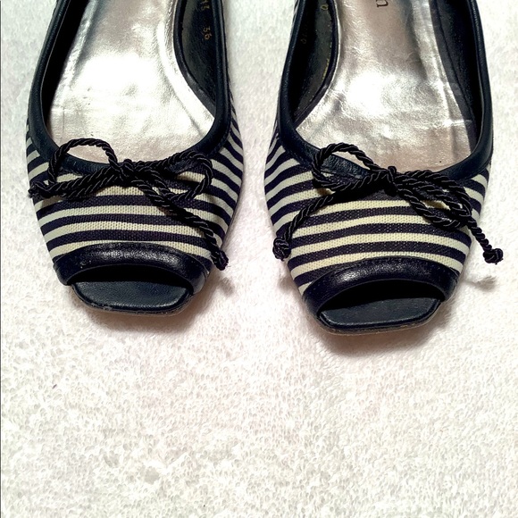 Peggy Daven striped peep toe flats - Picture 4 of 4